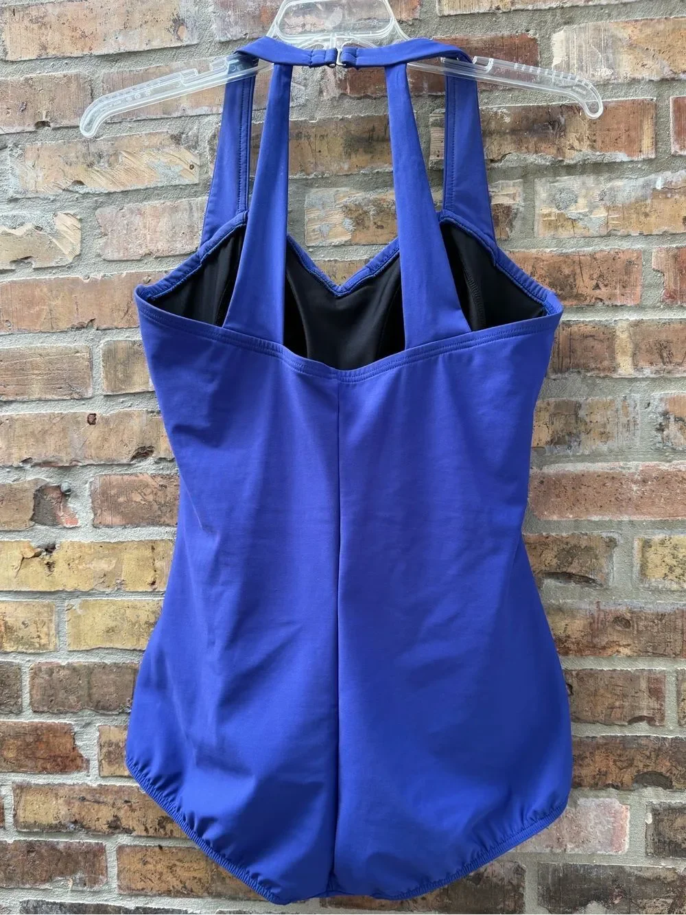 Lands' End Ruched Multi-Way V-Neck Halter One-Piece Swimsuit size 18